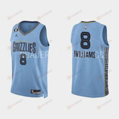 Memphis Grizzlies 8 Ziaire Williams 2022-23 Statement Edition Light Blue Men Jersey