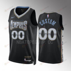 Memphis Grizzlies Custom 00 2022-23 City Edition Black Jersey Swingman