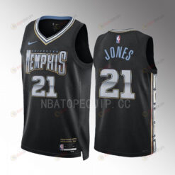 Memphis Grizzlies Tyus Jones 21 2022-23 City Edition Black Jersey Swingman