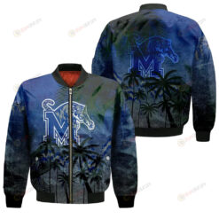 Memphis Tigers Bomber Jacket 3D Printed Coconut Tree Tropical Grunge