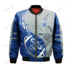 Memphis Tigers Bomber Jacket 3D Printed Flame Ball Pattern