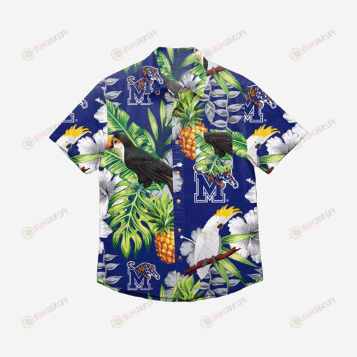 Memphis Tigers Floral Button Up Hawaiian Shirt