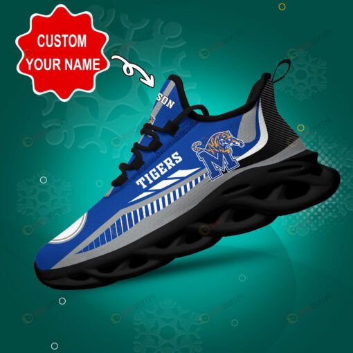 Memphis Tigers Logo Stripe Line Pattern Custom Name 3D Max Soul Sneaker Shoes