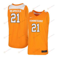Men 21 Olivier Nkamhoua Tennessee Volunteers Elite Basketball Men Jersey - Orange White