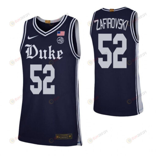 Men 52 Todd Zafirovski Duke Blue Devils Elite Basketball Men Jersey - Navy