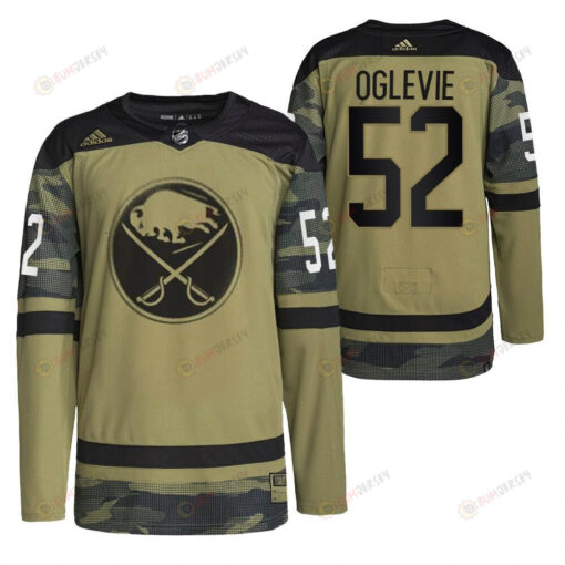 Men Buffalo Sabres Andrew Oglevie 2022 Military Appreciation Night Camo 52 Jersey Primegree Jersey