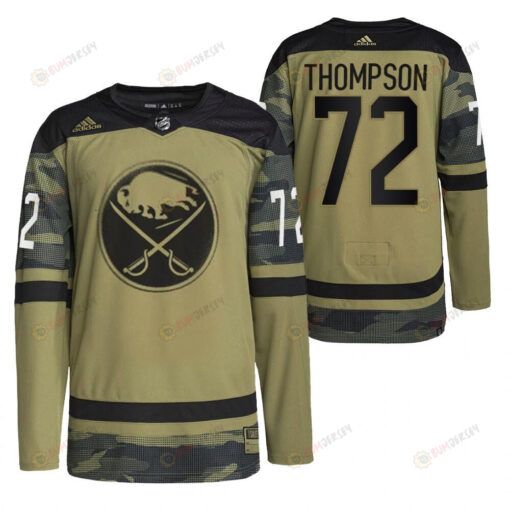 Men Buffalo Sabres Tage Thompson 2022 Military Appreciation Night Camo 72 Jersey Primegreen Jersey