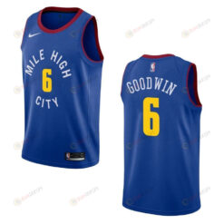 Men Denver Nuggets 6 Brandon Goodwin Statement Swingman Jersey - Blue