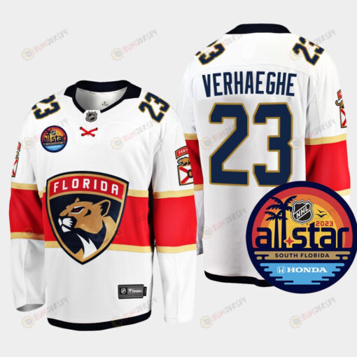 Men Florida Panthers Carter Verhaeghe 23 2023 NHL All-Star Away White Jersey