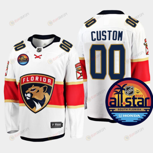 Men Florida Panthers Custom 00 2023 NHL All-Star Away White Jersey