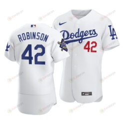 Men Los Angeles Dodgers Jackie Robinson 42 Jackie Robinson Day Home Jersey White