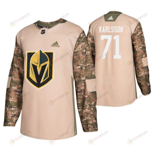 Men Men Vegas Golden Knights William Karlsson 71 Camo Veterans Day Practice Jersey Jersey