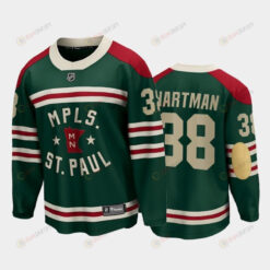 Men Minnesota Wild 38 Ryan Hartman 2022 Winter Classic Green State Of Hockey Jersey Jersey