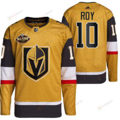 Men Vegas Golden Knights 10 Nicolas Roy Primegreen Gold Jersey 2023 All-Star Jersey