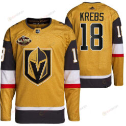 Men Vegas Golden Knights 18 Peyton Krebs Primegreen Gold Jersey 2023 All-Star Jersey