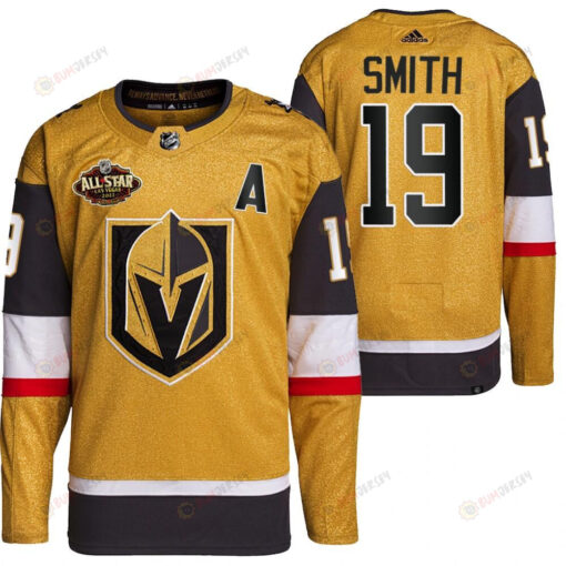 Men Vegas Golden Knights 19 Reilly Smith Primegreen Gold Jersey 2023 All-Star Jersey