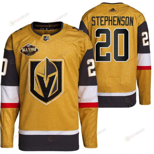 Men Vegas Golden Knights 20 Chandler Stephenson Primegreen Gold Jersey 2023 All-Star Jersey