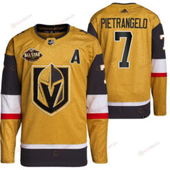 Men Vegas Golden Knights 7 Alex Pietrangelo Primegreen Gold Jersey 2023 All-Star Jersey