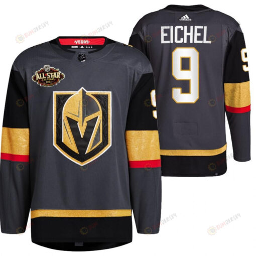 Men Vegas Golden Knights 9 Jack Eichel Home Primegreen Black Jersey 2023 All-Star Jersey