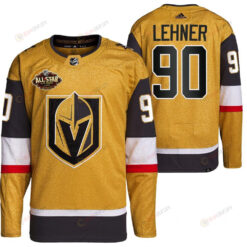 Men Vegas Golden Knights 90 Robin Lehner Primegreen Gold Jersey 2023 All-Star Jersey