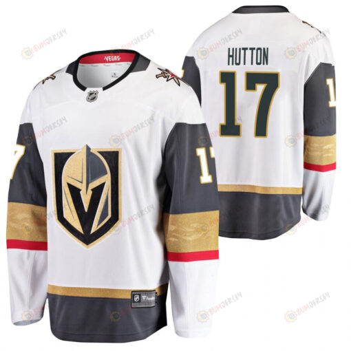 Men Vegas Golden Knights Ben Hutton 17 2023 Away Player White Jersey Jersey