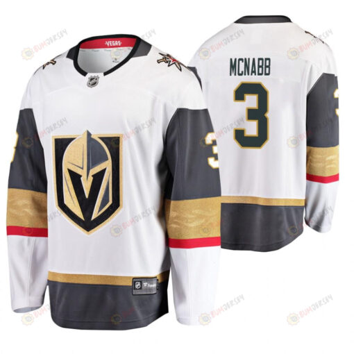 Men Vegas Golden Knights Brayden McNabb 3 Player Away White Jersey Jersey