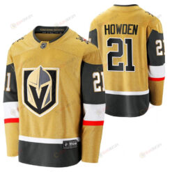 Men Vegas Golden Knights Brett Howden 21 2023 Jersey Gold Alternate Jersey