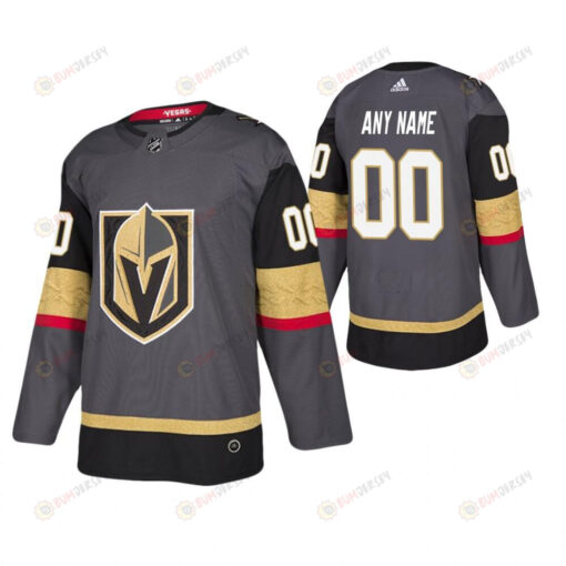 Men Vegas Golden Knights Custom 00 Gray Player Jersey Jersey