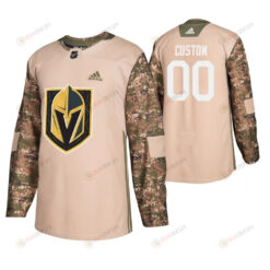 Men Vegas Golden Knights Custom Camo Veterans Day Practice Jersey Jersey