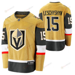 Men Vegas Golden Knights Jake Leschyshyn 15 2023 Home Player Gold Jersey Jersey