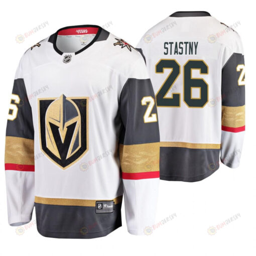 Men Vegas Golden Knights Paul Stastny 26 Player Away White Jersey Jersey