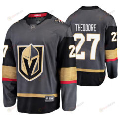 Men Vegas Golden Knights Shea Theodore 27 Gray Home Breakaway Player Jersey Jersey