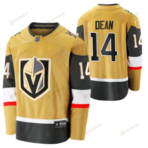 Men Zach Dean 14 2023 Draft Vegas Golden Knights Home Jersey Gold