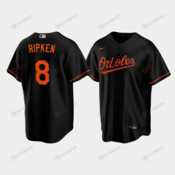 Men's Baltimore Orioles 8 Cal Ripken Jr. Black Alternate Jersey Jersey