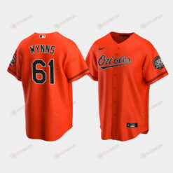 Men's Baltimore Orioles Austin Wynns 61 Alternate Team Orange Jersey Jersey