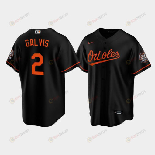 Men's Baltimore Orioles Freddy Galvis 2 Alternate Black Jersey Jersey