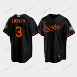 Men's Baltimore Orioles Maikel Franco 3 Alternate Black Jersey Jersey