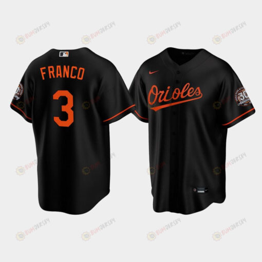 Men's Baltimore Orioles Maikel Franco 3 Alternate Black Jersey Jersey