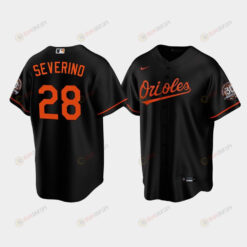 Men's Baltimore Orioles Pedro Severino 28 Alternate Black Jersey Jersey