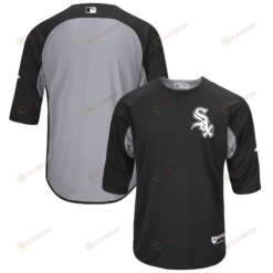 Men's Black/Gray Chicago White Sox Collection On-Field 3/4-Sleeve Batting Practice Jersey Jersey