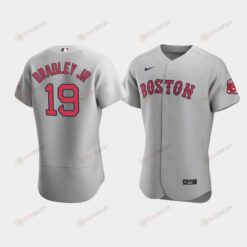 Men's Boston Red Sox 19 Jackie Bradley Jr. Gray Road Jersey Jersey