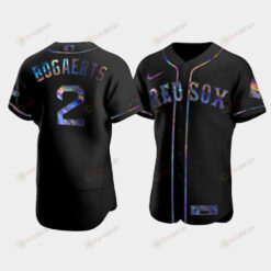 Men's Boston Red Sox 2 Xander Bogaerts Black Golden Edition Holographic Jersey Jersey