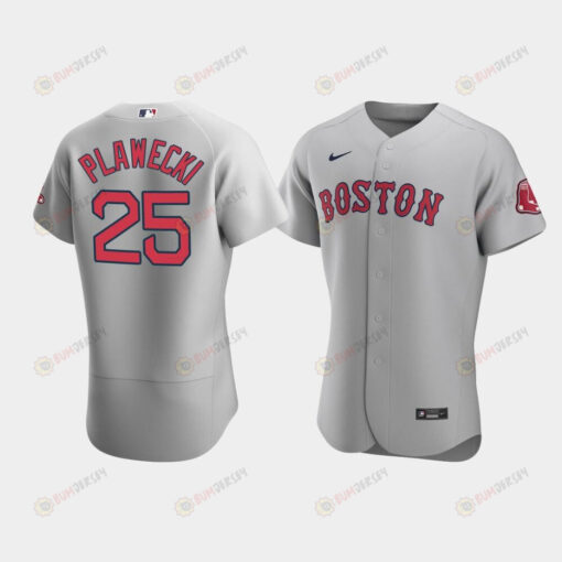 Men's Boston Red Sox 25 Kevin Plawecki Gray Road Jersey Jersey