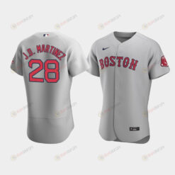 Men's Boston Red Sox 28 J.D. Martinez Gray Road Jersey Jersey