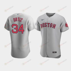 Men's Boston Red Sox 34 David Ortiz Gray Road Jersey Jersey
