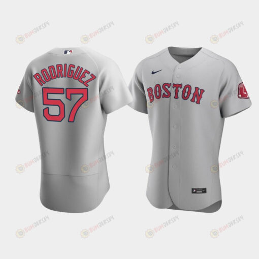 Men's Boston Red Sox 57 Eduardo Rodriguez Gray Road Jersey Jersey