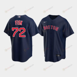 Men's Boston Red Sox Carlton Fisk 72 Navy Alternate Jersey Jersey