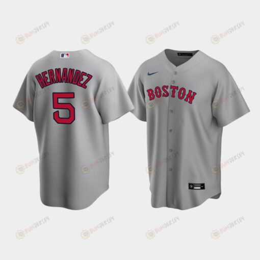 Men's Boston Red Sox Enrique Hernandez 5 Gray Road Jersey Jersey