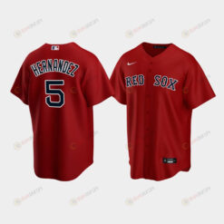 Men's Boston Red Sox Enrique Hernandez 5 Red Alternate Jersey Jersey