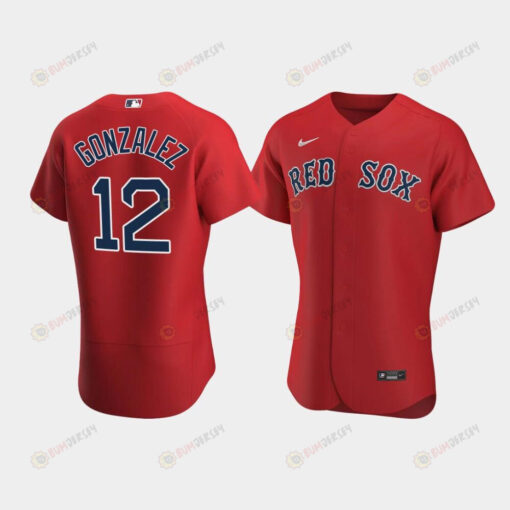 Men's Boston Red Sox Marwin Gonzalez 12 Red Alternate Jersey Jersey